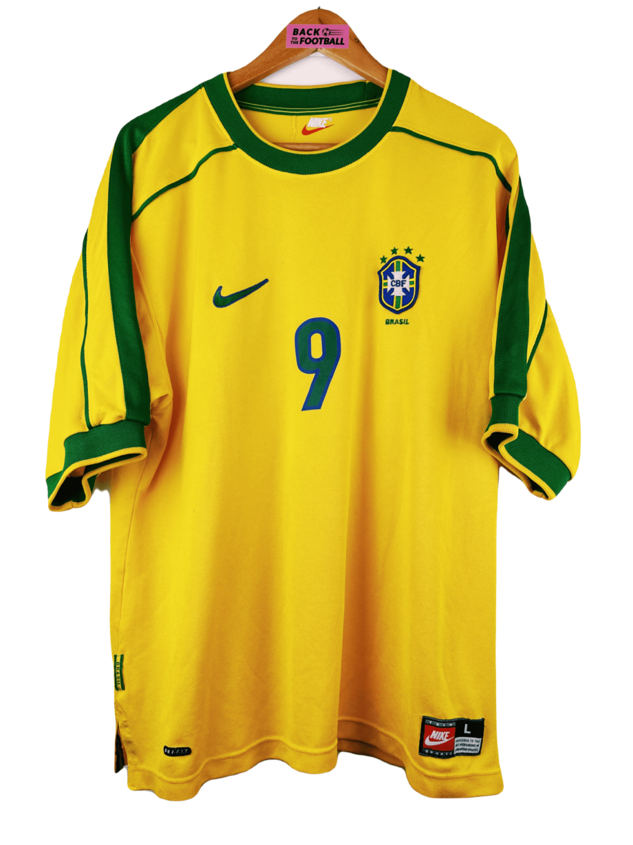 Maillot vintage Brésil 1998 floqué Ronaldo #9