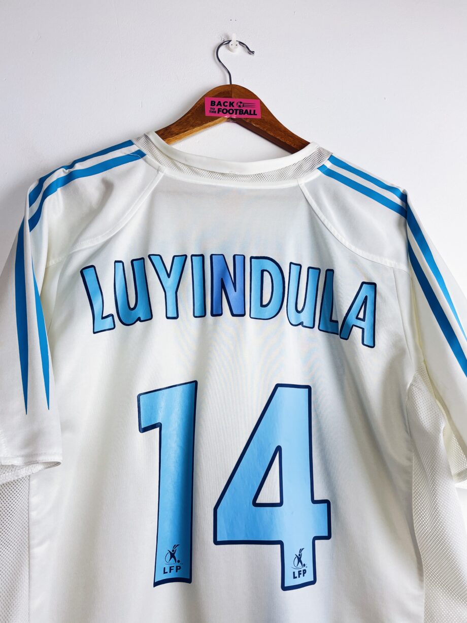 maillot vintage domicile de l'OM 2004/2005 floqué Luyindula