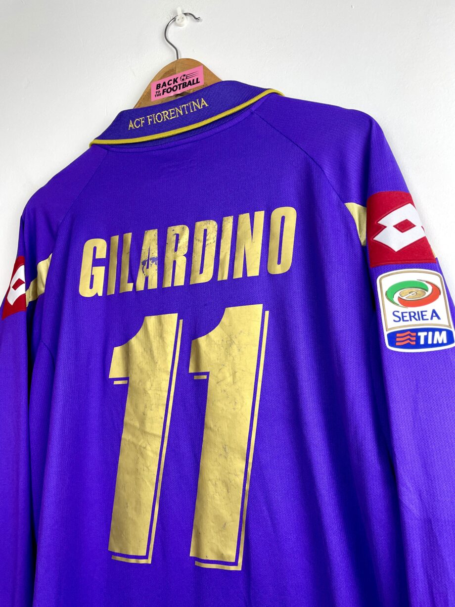 maillot vintage domicile de la Fiorentina 2010/2011 floqué Gilardino en manches longues