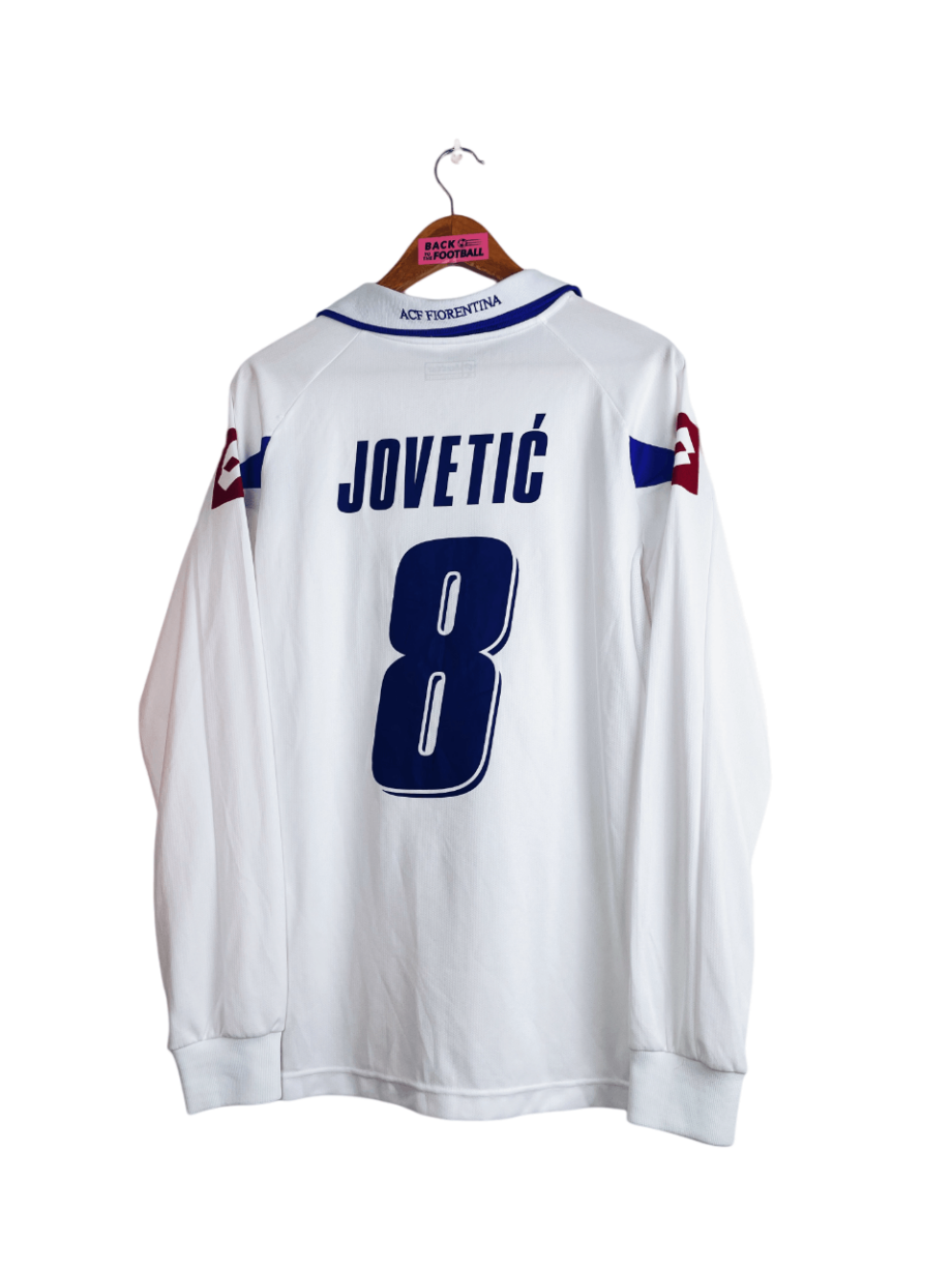 maillot vintage extérieur de la Fiorentina 2010/2011 floqué Jovetic en manches longues