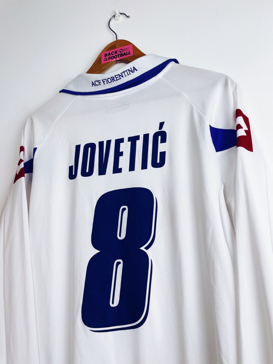 maillot vintage extérieur de la Fiorentina 2010/2011 floqué Jovetic en manches longues