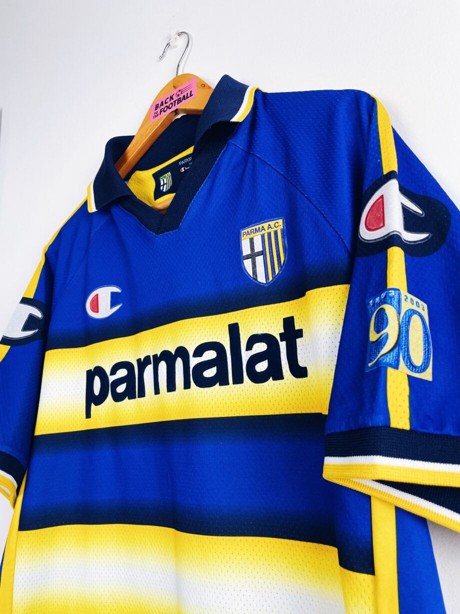 Maillot vintage domicile de Parme 2003/2004 pour les 90 ans du club de Parma