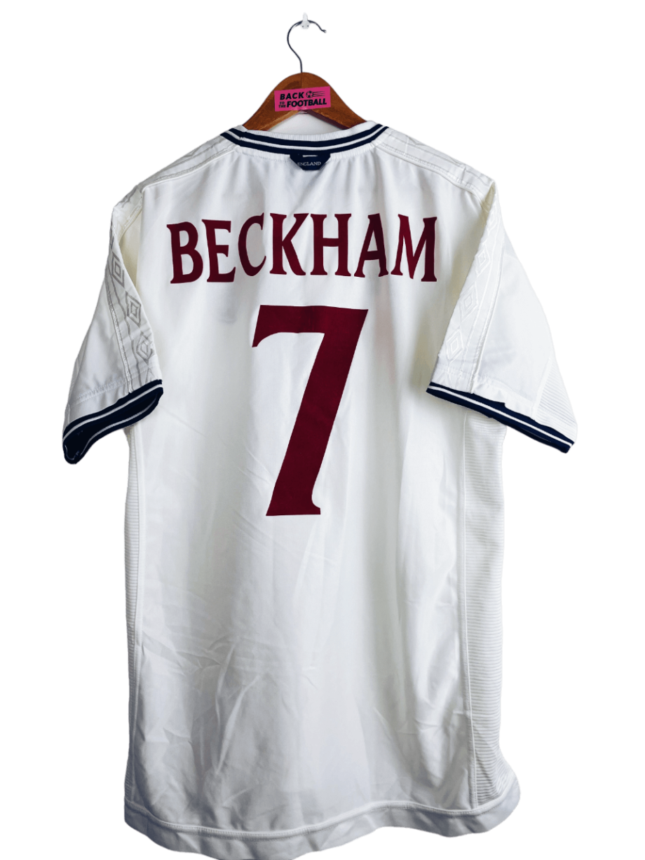 Maillot vintage domicile de l'Angleterre 1999/2001 floqué David Beckham #7