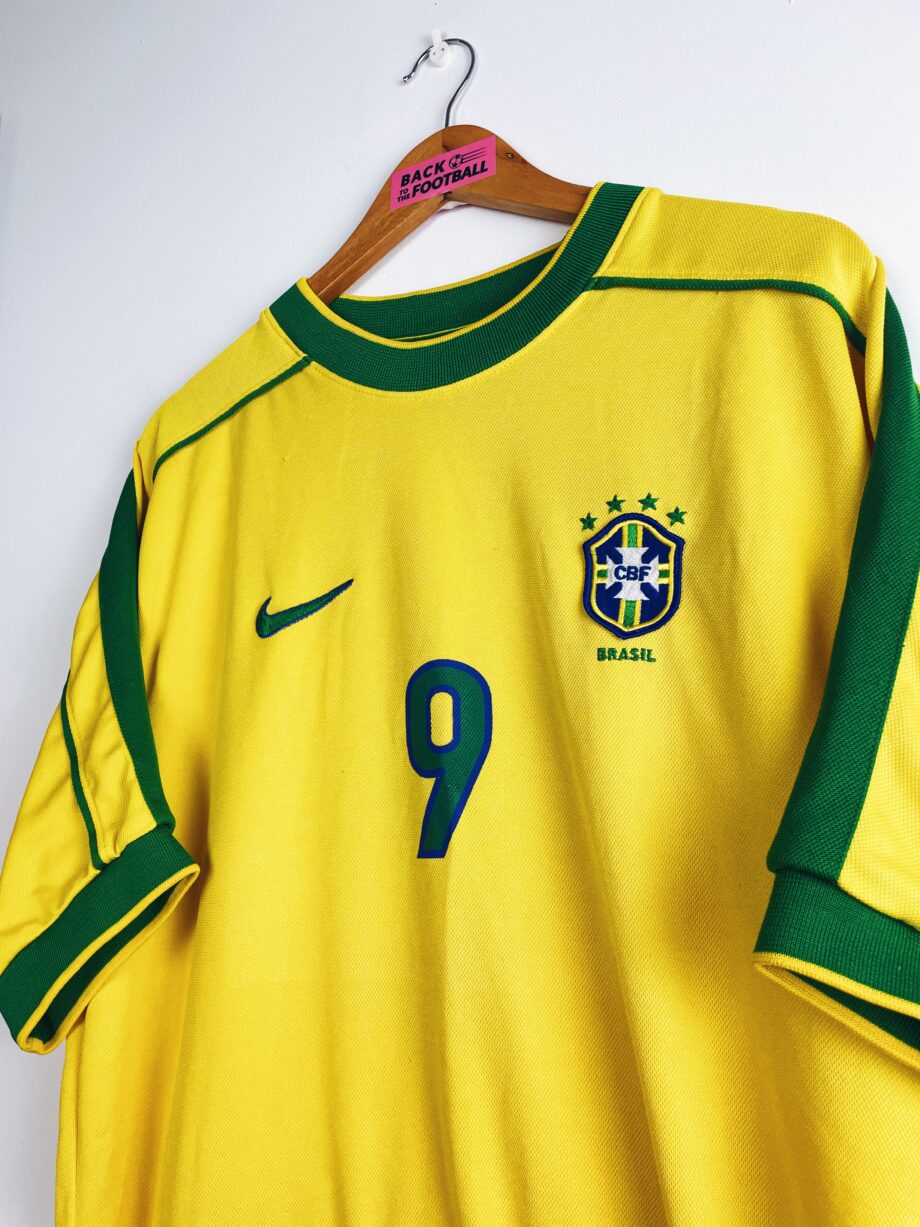 Maillot vintage domicile du Brésil 1998 floqué Ronaldo