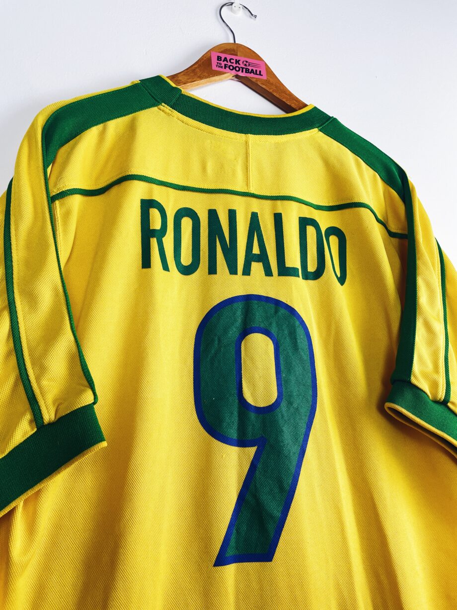 Maillot vintage domicile du Brésil 1998 floqué Ronaldo