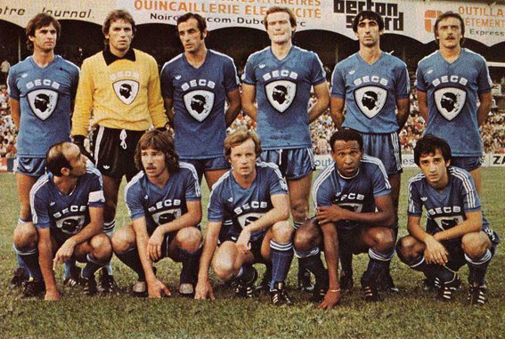 maillot domicile SC Bastia des années 70