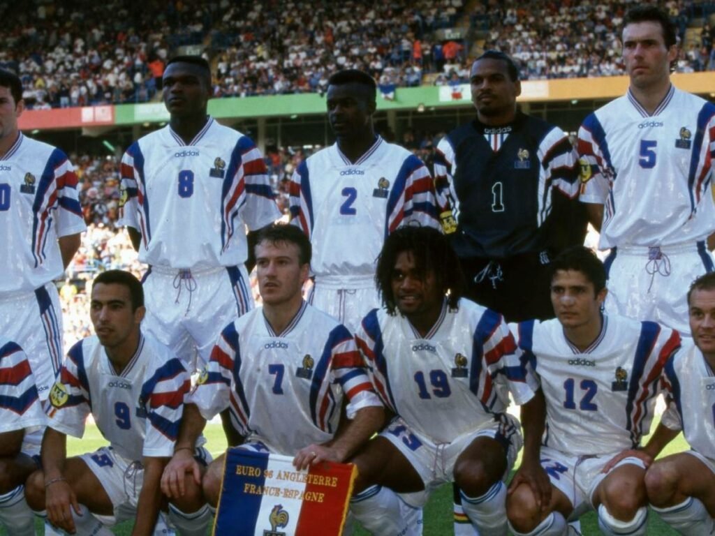 Maillot vintage domicile de l'équipe de France 1996