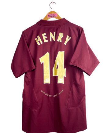 Maillot vintage domicile d'Arsenal 2005/2006 floqué Henry #14