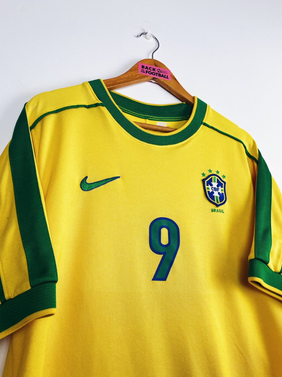 Maillot vintage domicile du Brésil 1998 floqué Ronaldo #9