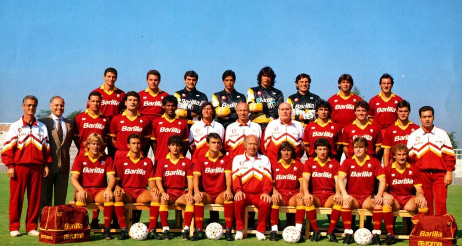 Maillot vintage domicile de l'AS Roma 1990/1991 manches longues