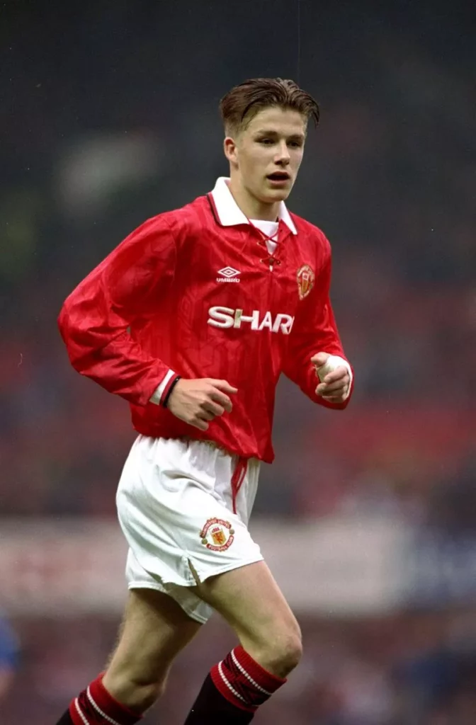 Beckham et le maillot vintage 1992/1994 de Manchester United