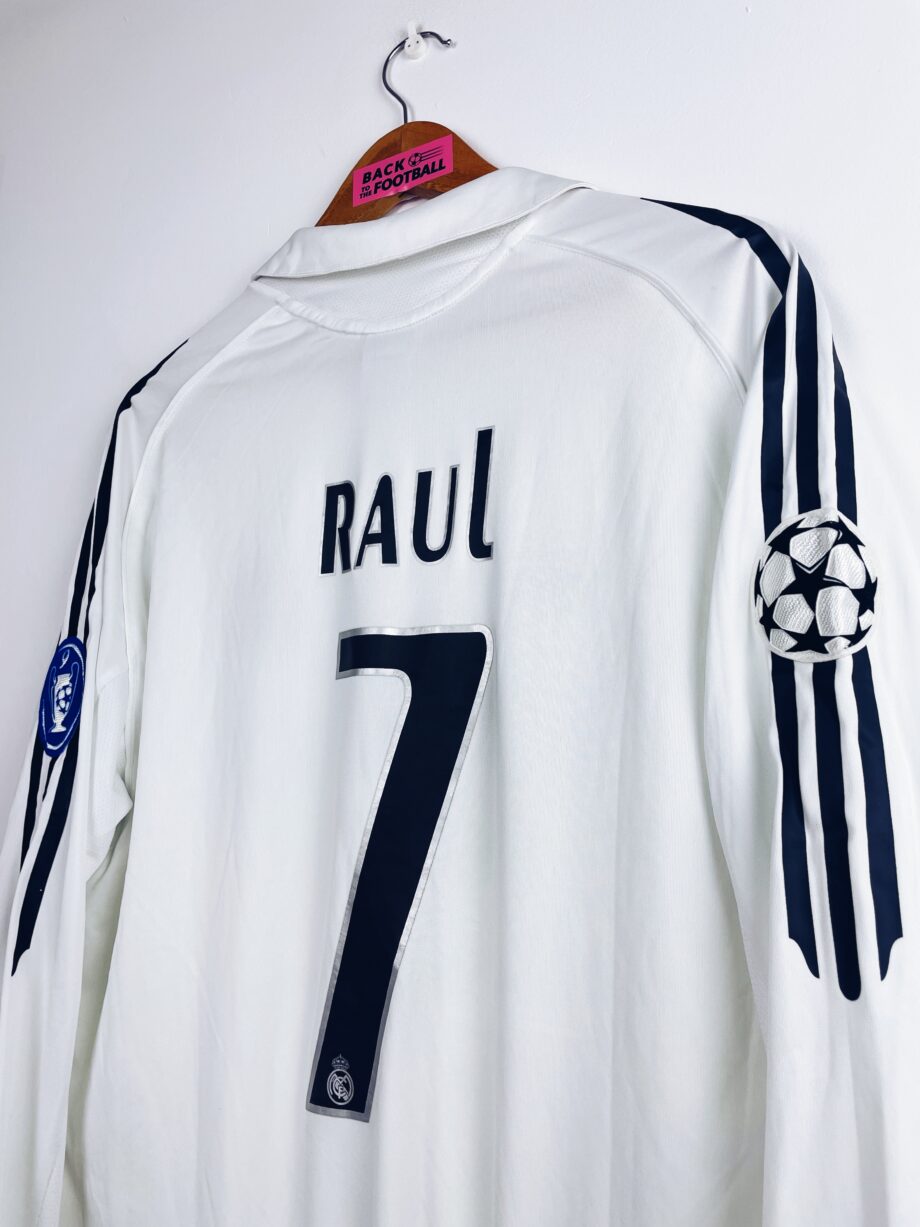 Maillot vintage domicile du Real Madrid 2005/2006 manches longues floqué Raul #7