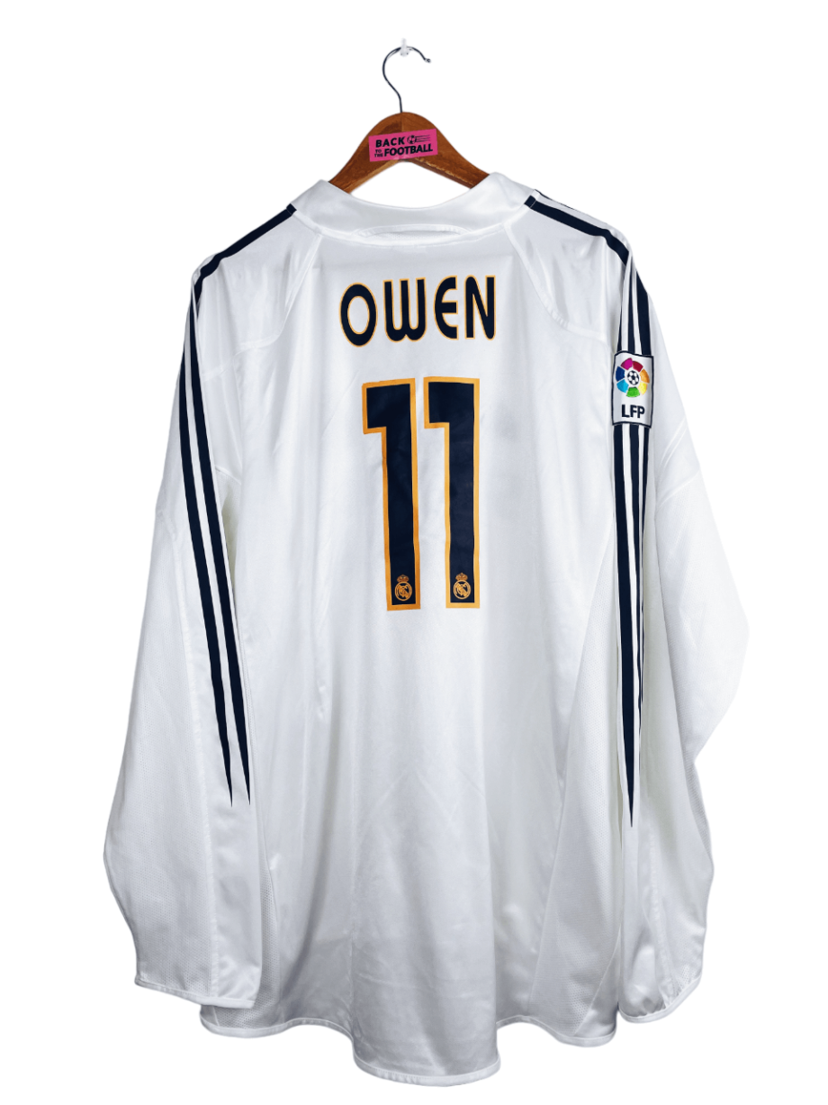 Maillot vintage domicile du Real Madrid 2004/2005 manches longues floqué Owen