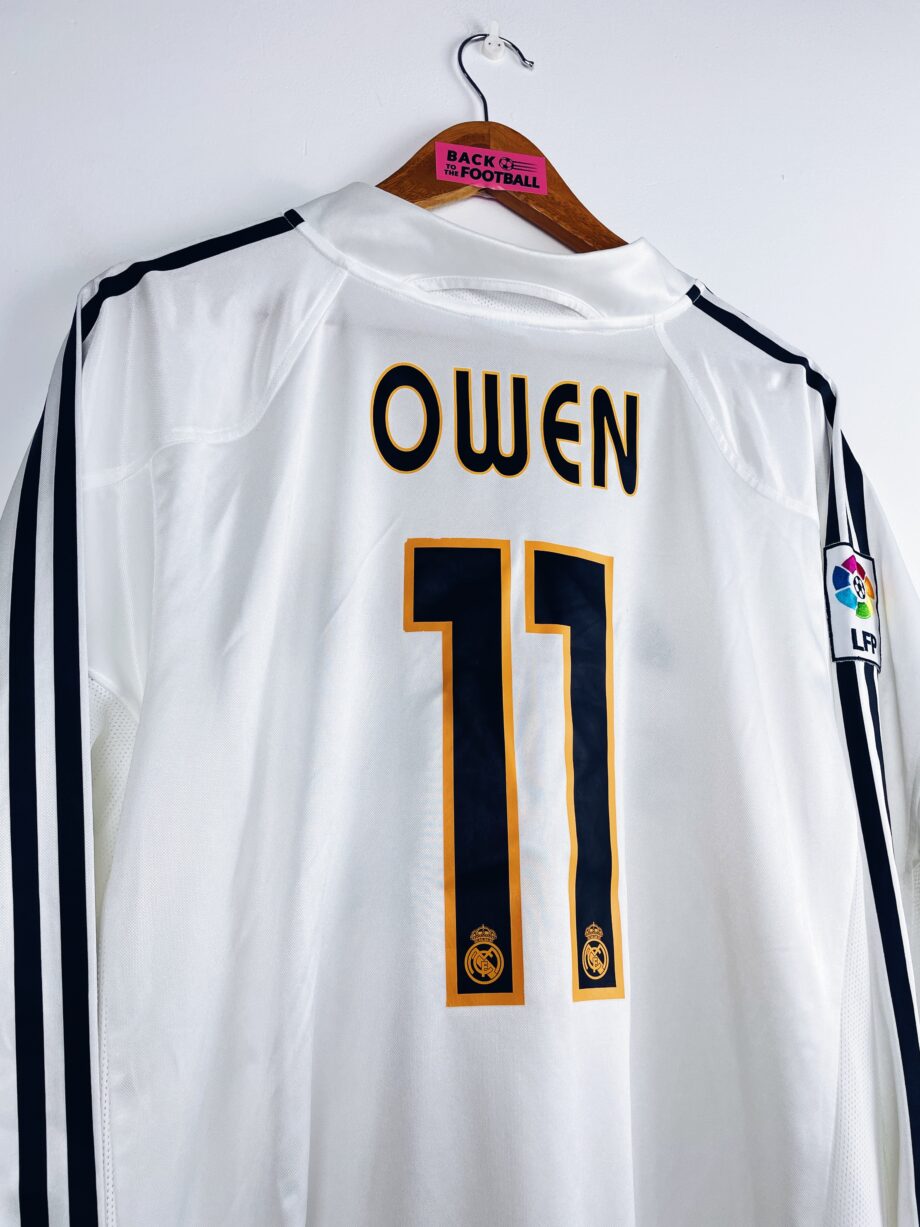 Maillot vintage domicile du Real Madrid 2004/2005 manches longues floqué Owen
