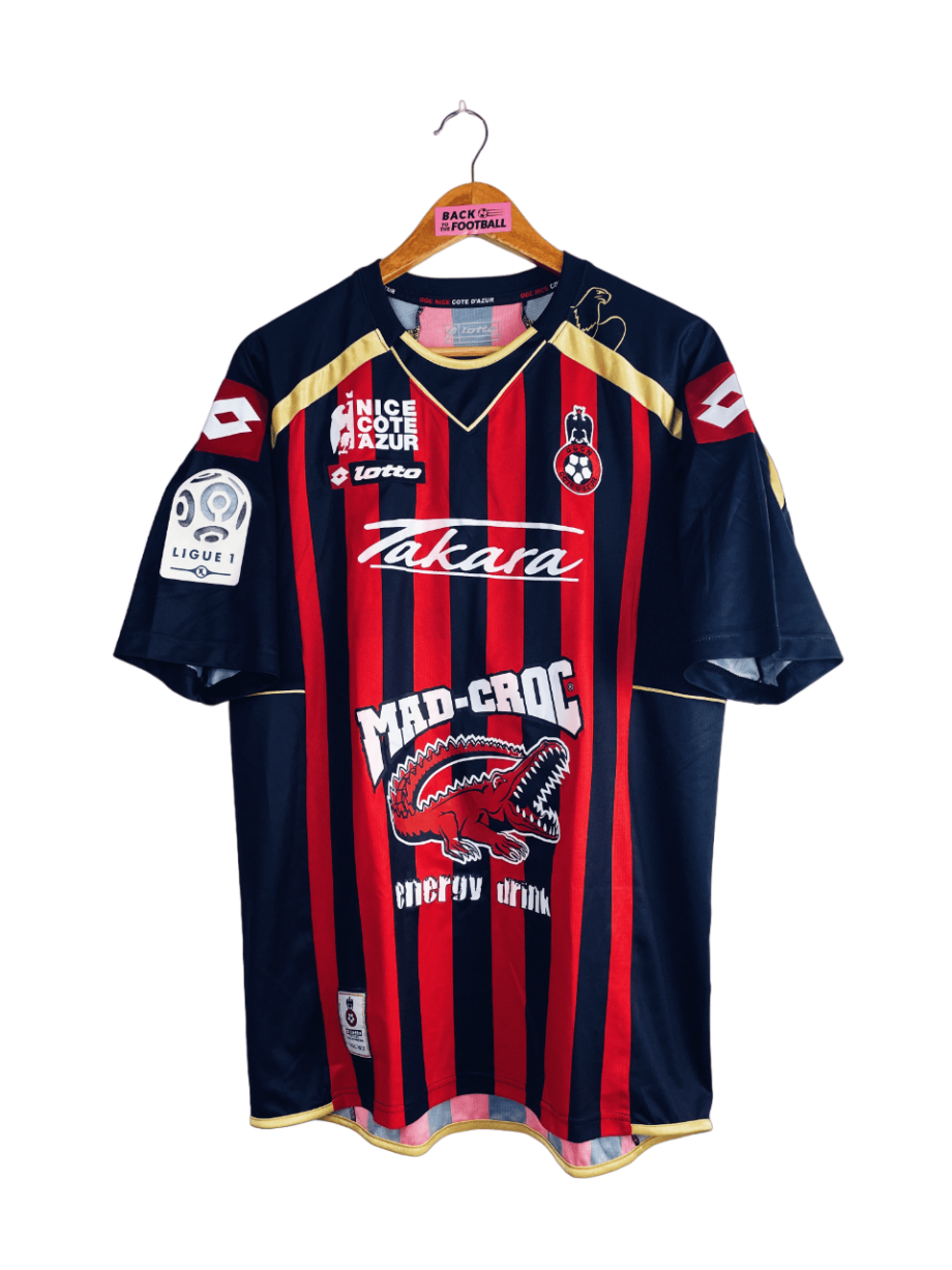 maillot vintage domicile de l'OGC Nice 2010/2011 préparé (match issue) pour Sablé