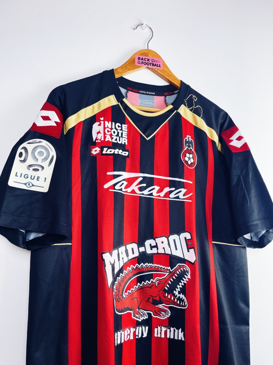 maillot vintage domicile de l'OGC Nice 2010/2011 préparé (match issue) pour Sablé