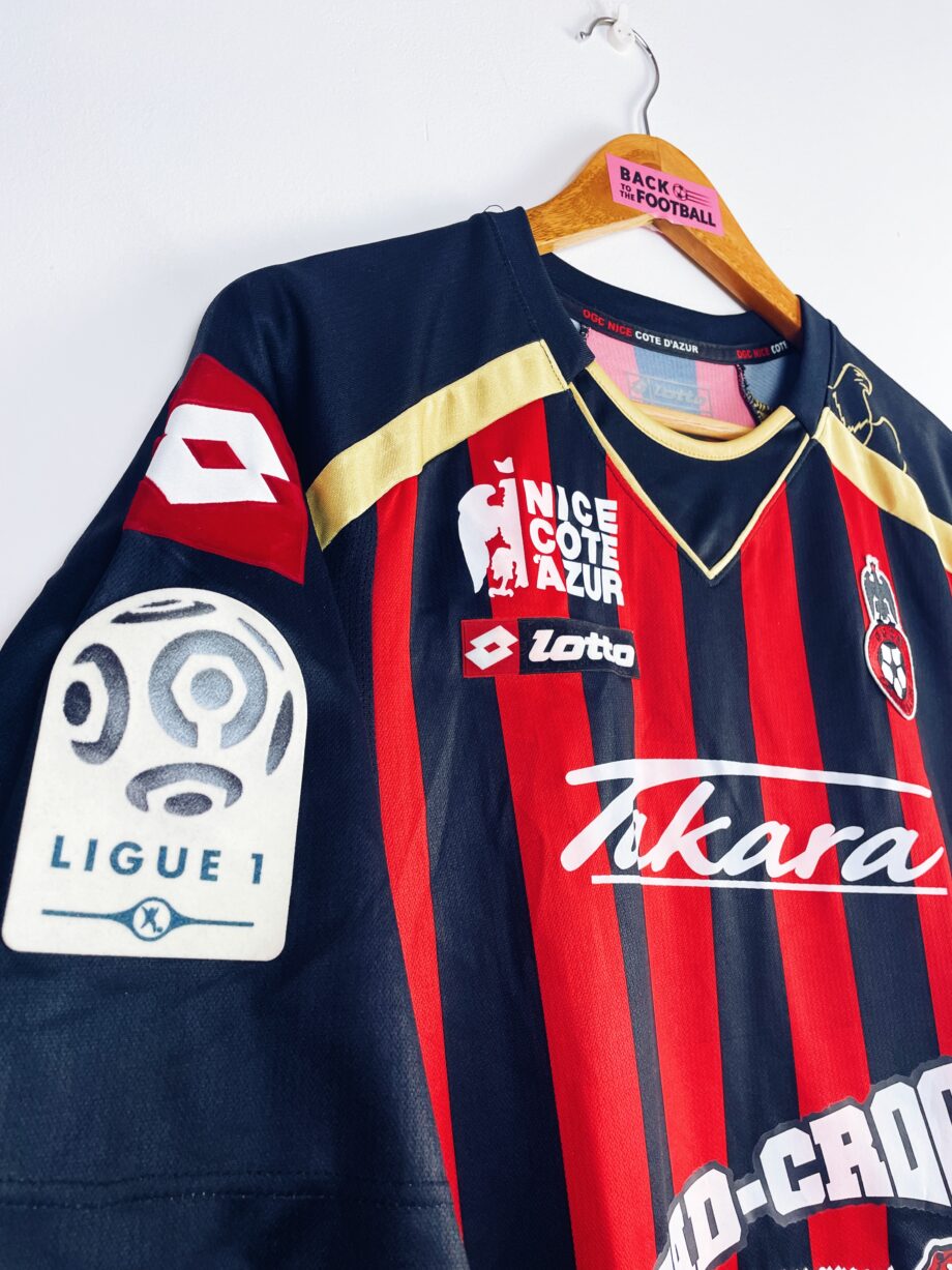 maillot vintage domicile de l'OGC Nice 2010/2011 préparé (match issue) pour Sablé