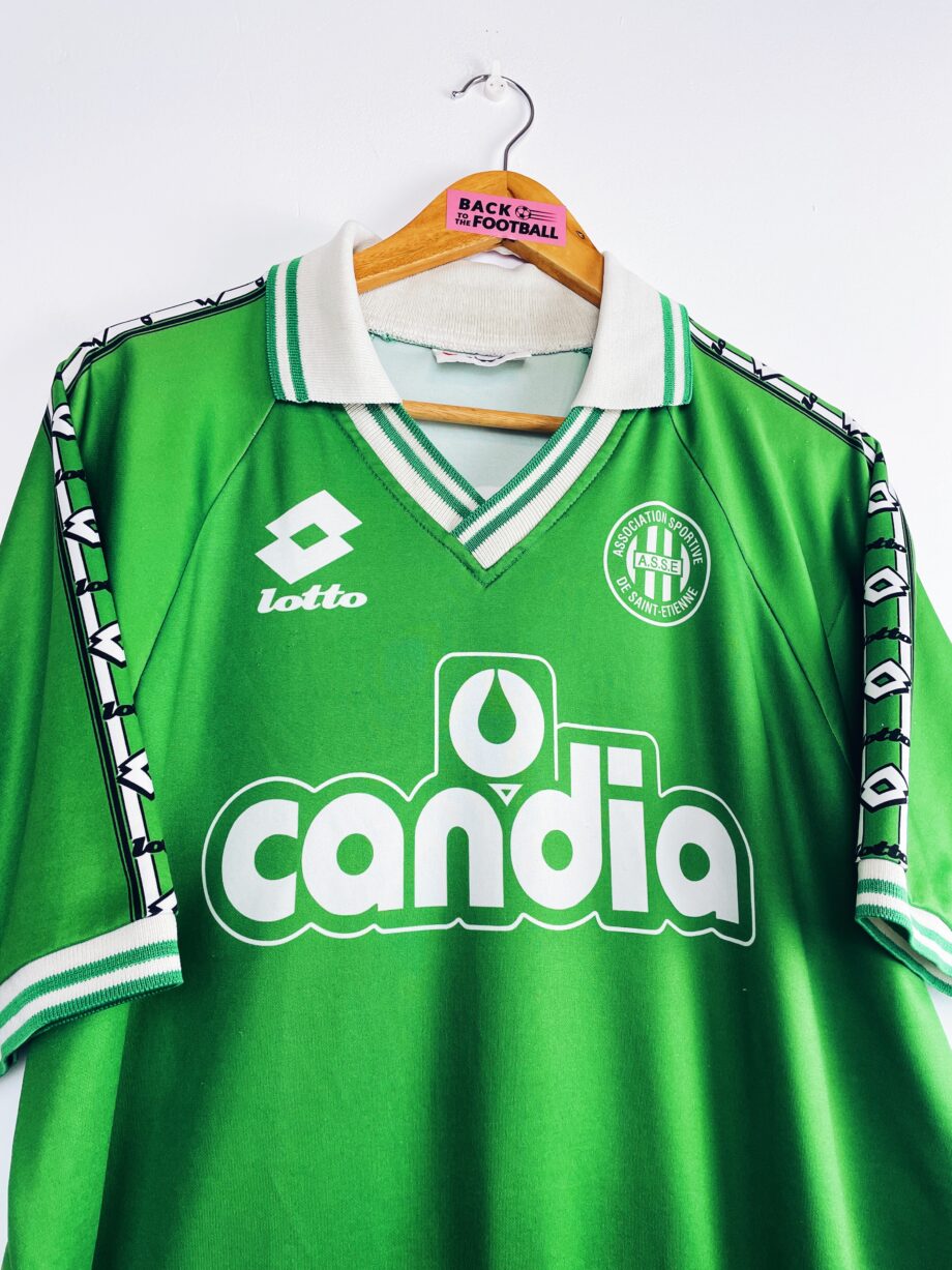maillot vintage domicile de l'AS Saint-Etienne 1995/1996 issu du stock pro de la réserve