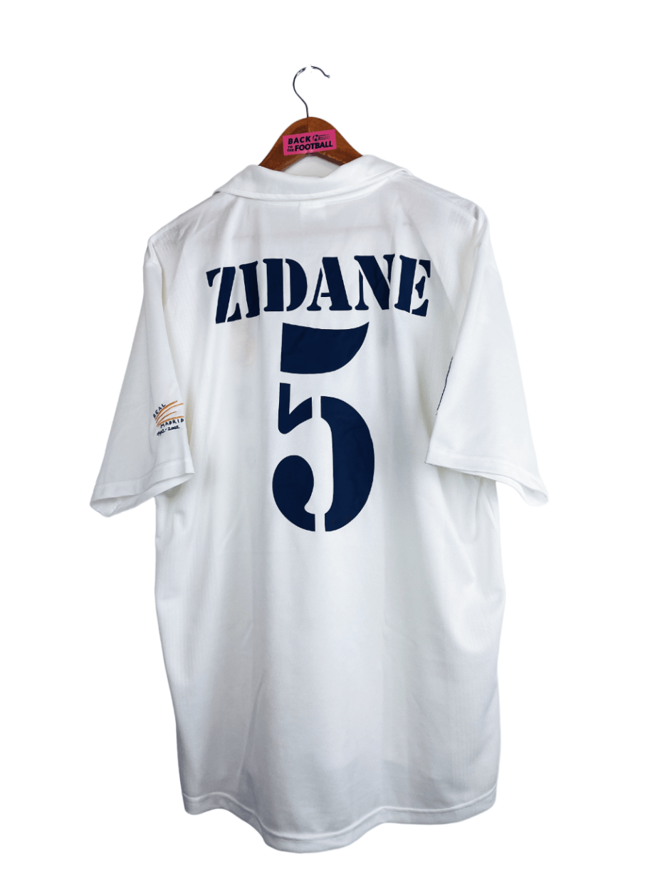 maillot vintage domicile du Real Madrid 2002/2003 centenaire floqué Zidane #5