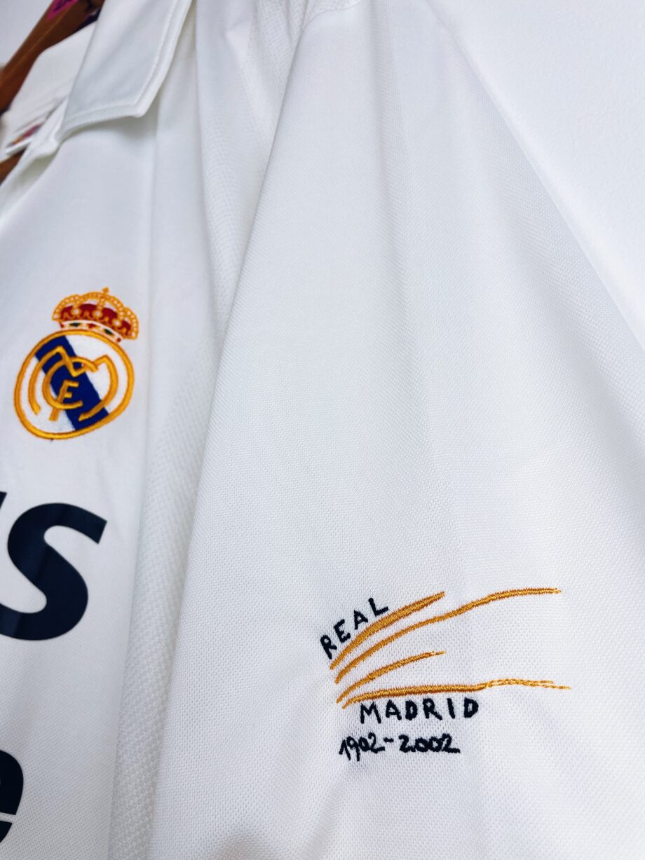 maillot vintage domicile du Real Madrid 2002/2003 centenaire floqué Zidane #5