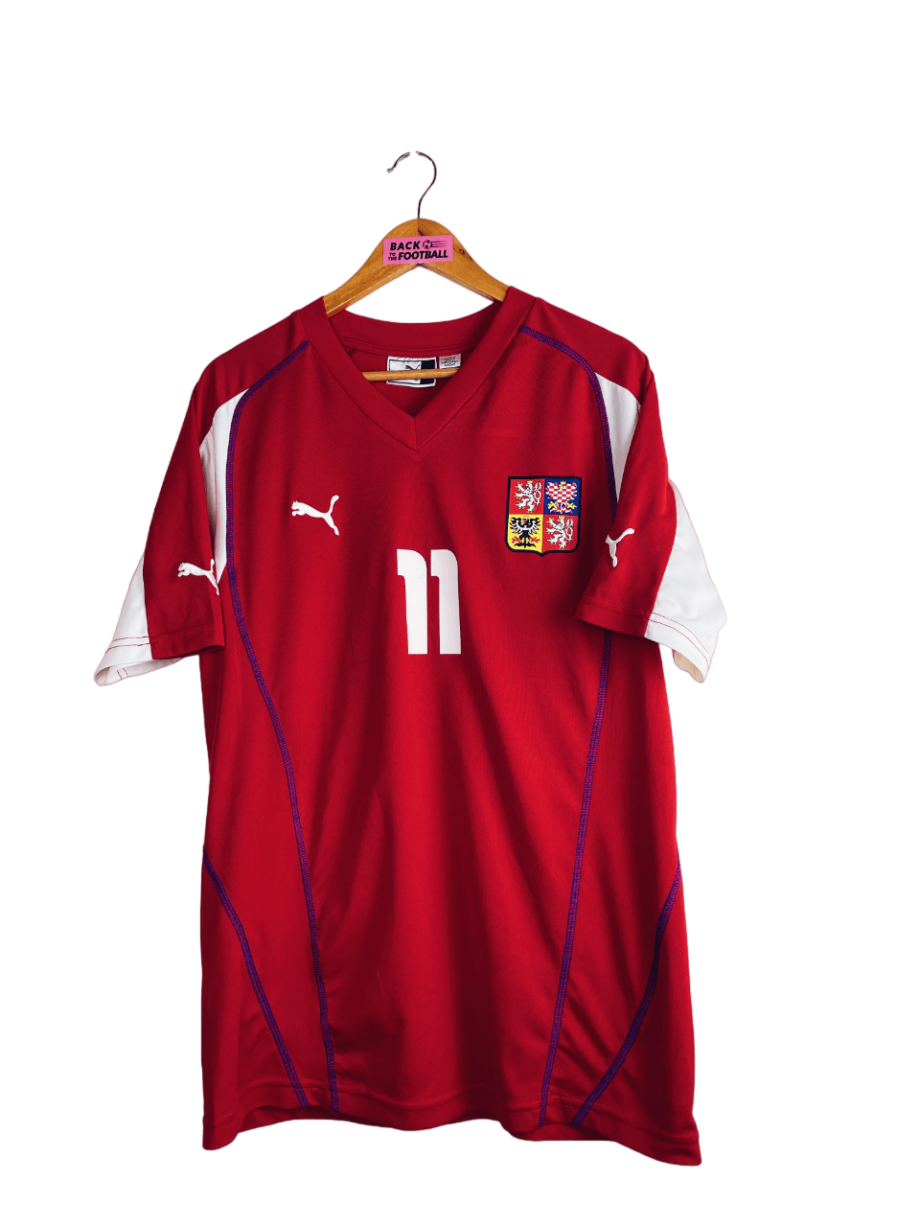 maillot vintage de la République Tchèque 2003/2004 domicile floqué Nedved