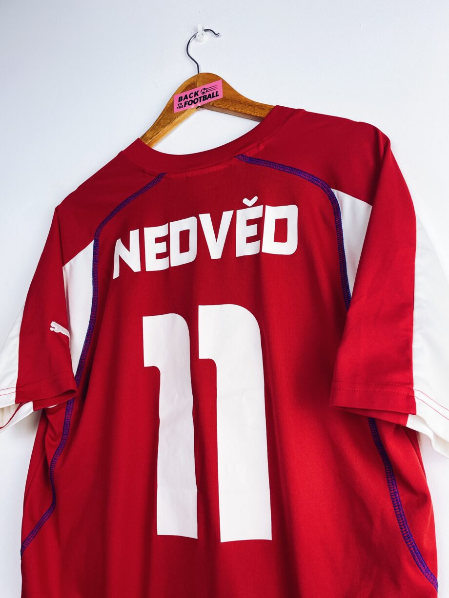 maillot vintage de la République Tchèque 2003/2004 domicile floqué Nedved