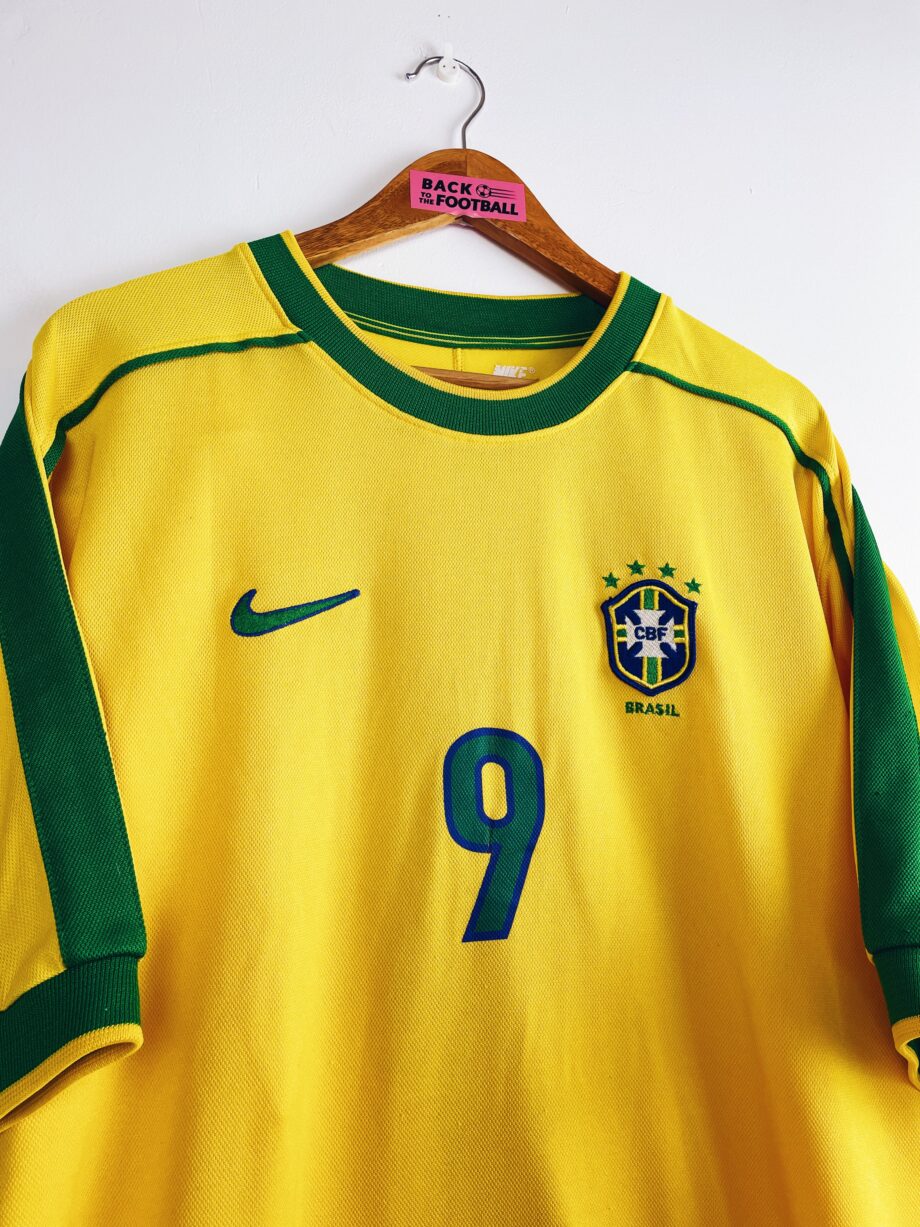 maillot vintage du Brésil 1998 domicile floqué Ronaldo