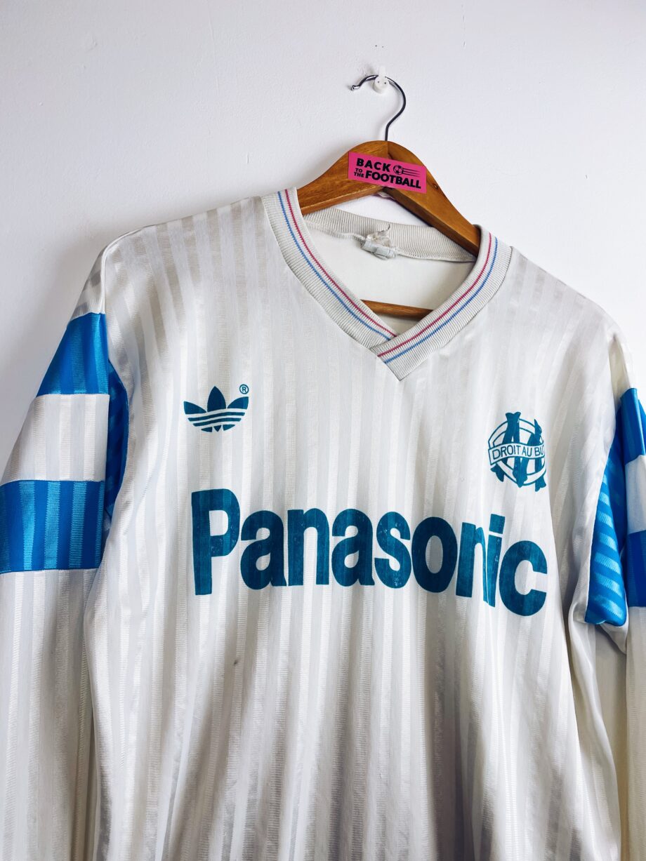maillot vintage de l'OM 1989/1991 domicile en manches longues