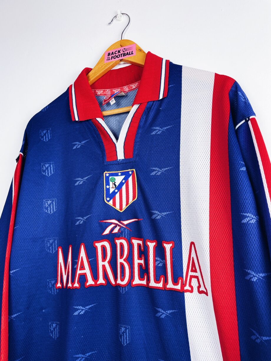 maillot vintage extérieur de l'Atlético Madrid 1998/1999 manches longues issu du stock pro (player issue)