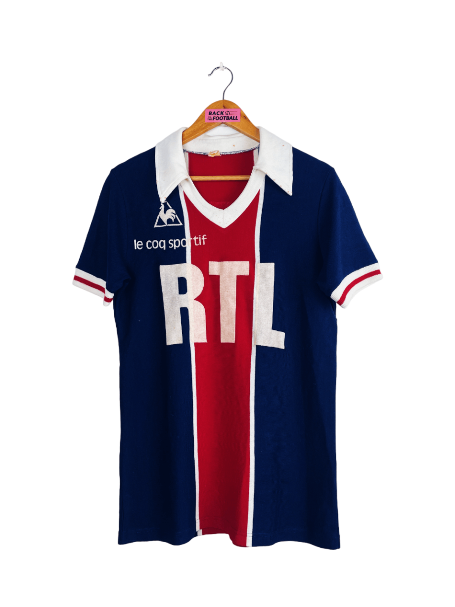 maillot vintage du PSG 1980/1985 préparé (match issue) ou porté (match worn)