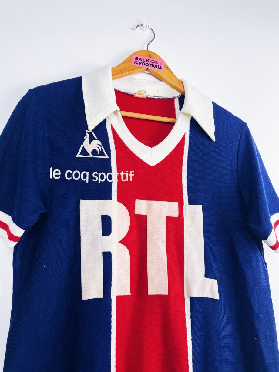 maillot vintage du PSG 1980/1985 préparé (match issue) ou porté (match worn)