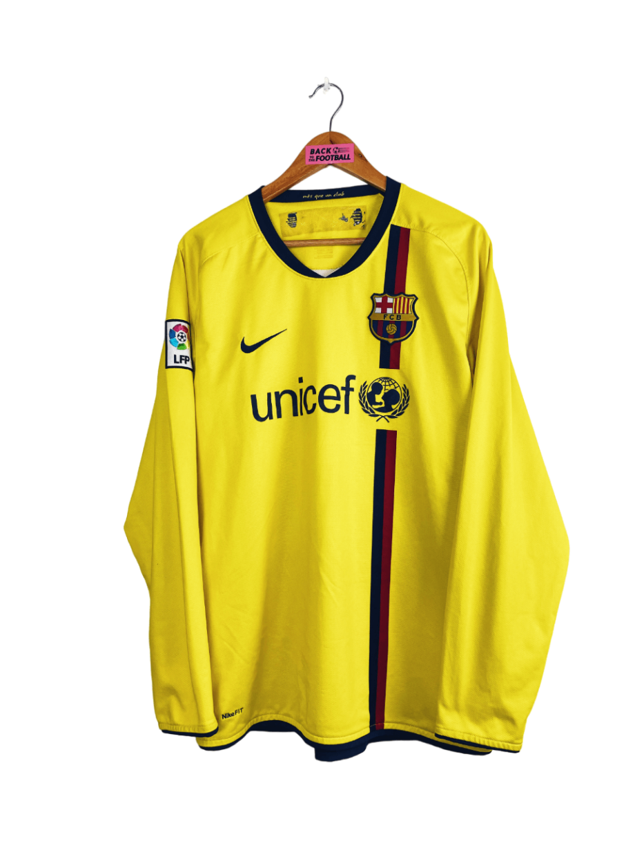 maillot vintage extérieur du FC Barcelone 2008/2009 manches longues