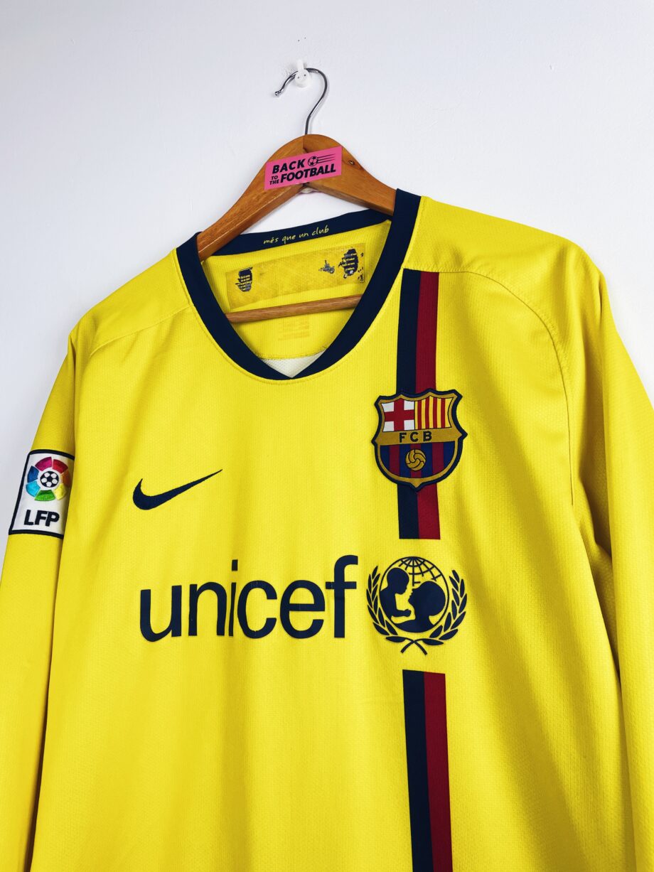 maillot vintage extérieur du FC Barcelone 2008/2009 manches longues