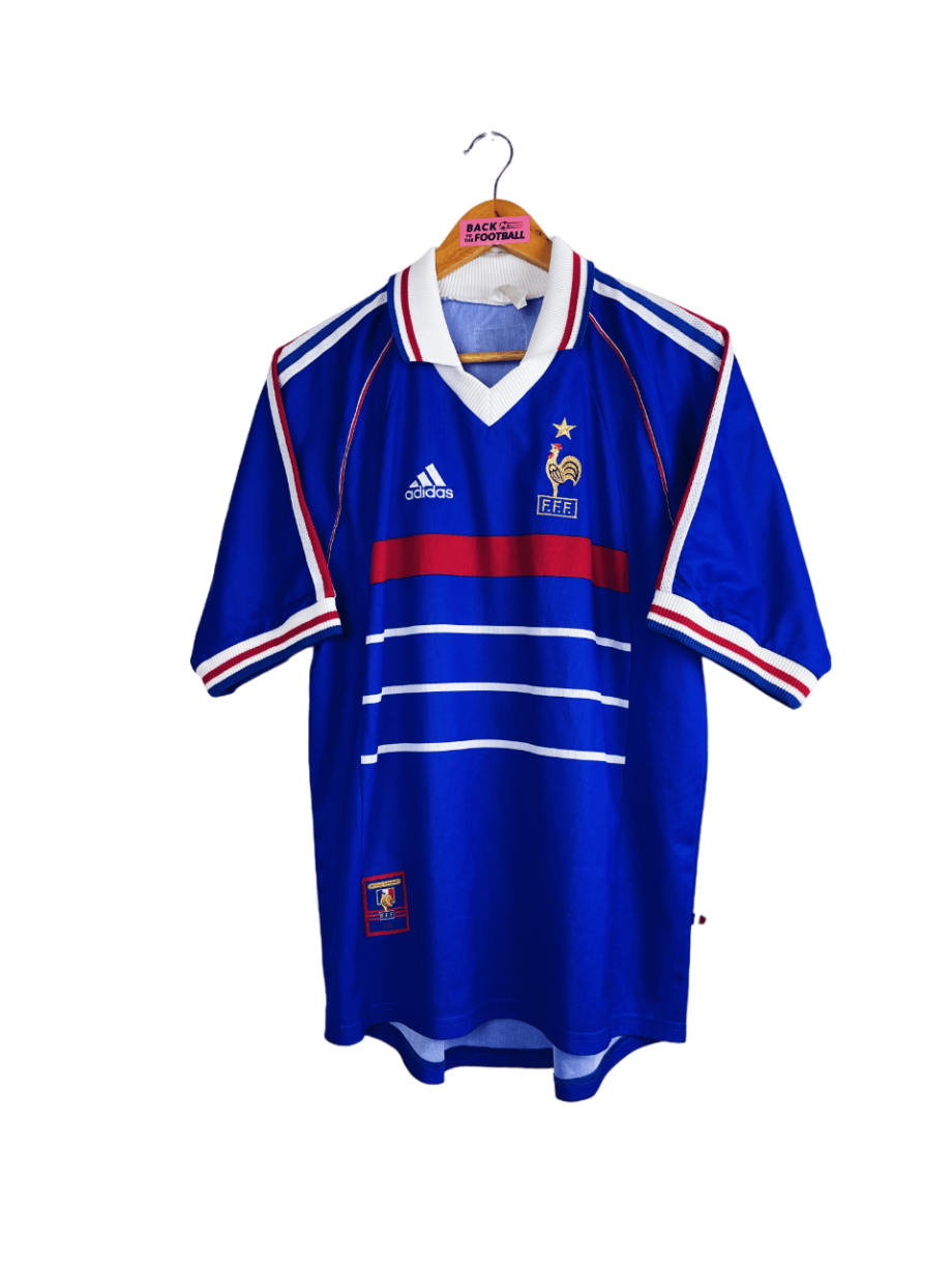 maillot vintage domicile de l'équipe de France 1998 utilisé pour la Coupe du Monde