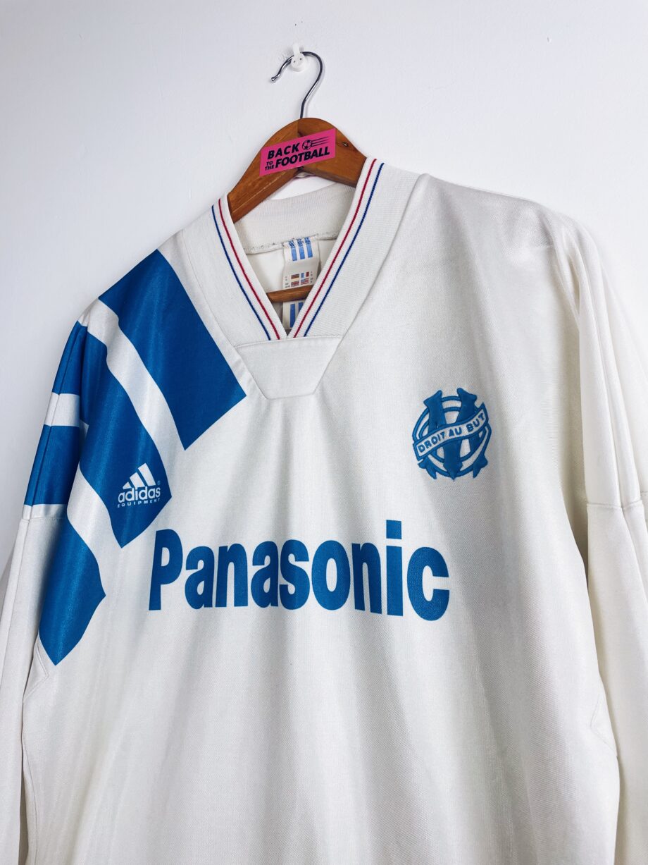 maillot vintage domicile de l'OM 1991/1992 manches longues
