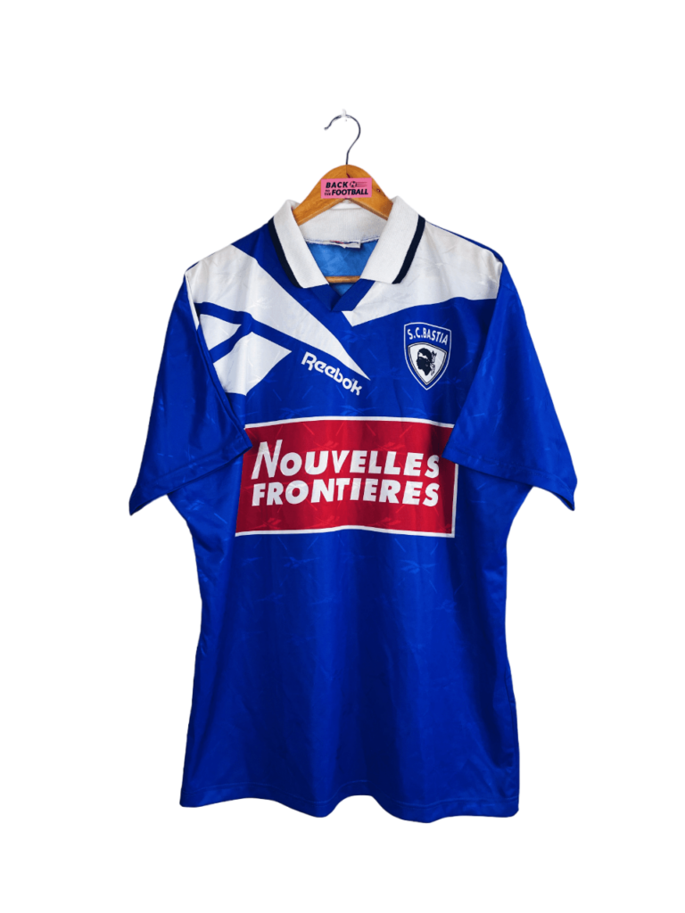 Maillot Vintage SC Bastia – Années 70 – Bleu – Manches Longues – Taille S