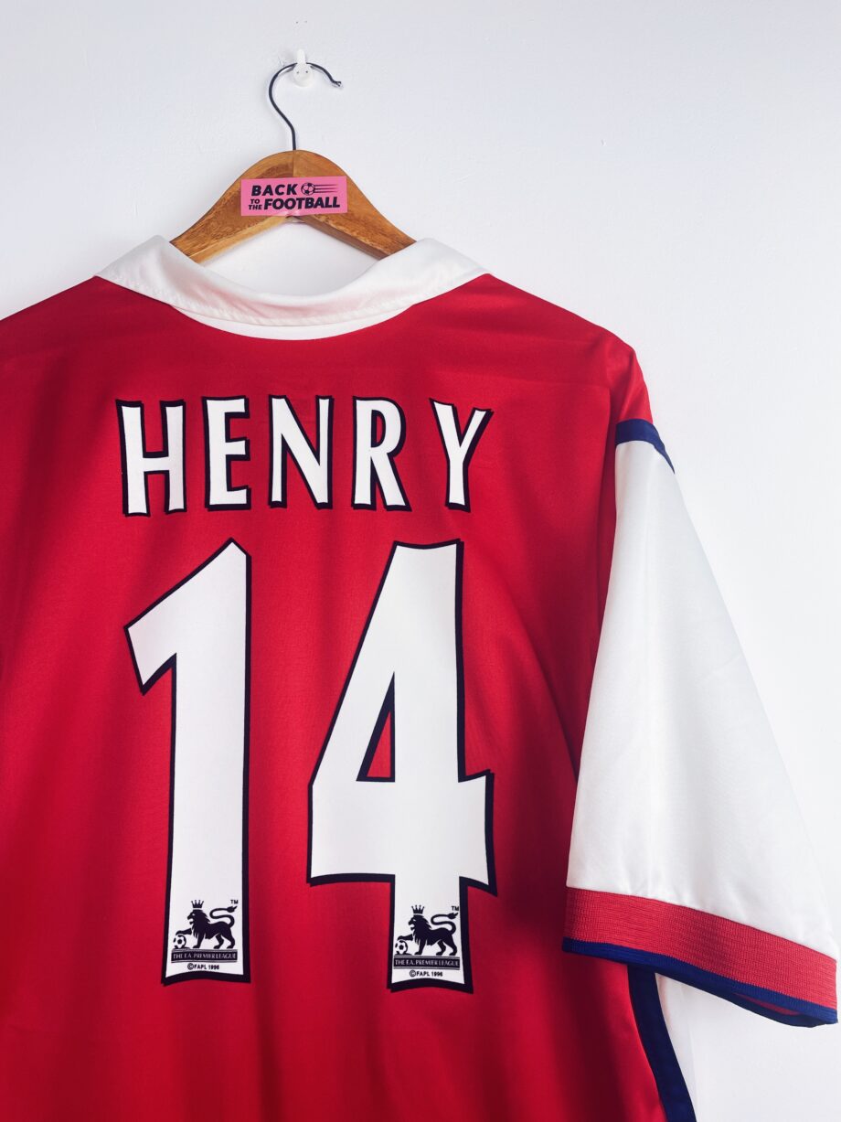 maillot vintage domicile d'Arsenal 1999/2000 floqué Henry #14