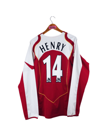 maillot vintage domicile Arsenal 2004/2005 manches longues floqué Henry #14