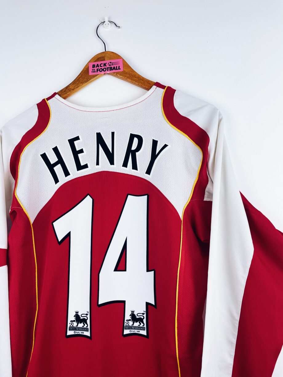 maillot vintage domicile Arsenal 2004/2005 manches longues floqué Henry #14