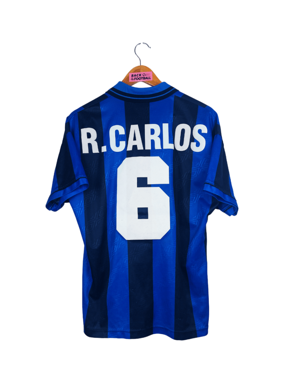 maillot vintage domicile Inter Milan 1995/1996 floqué Roberto Carlos