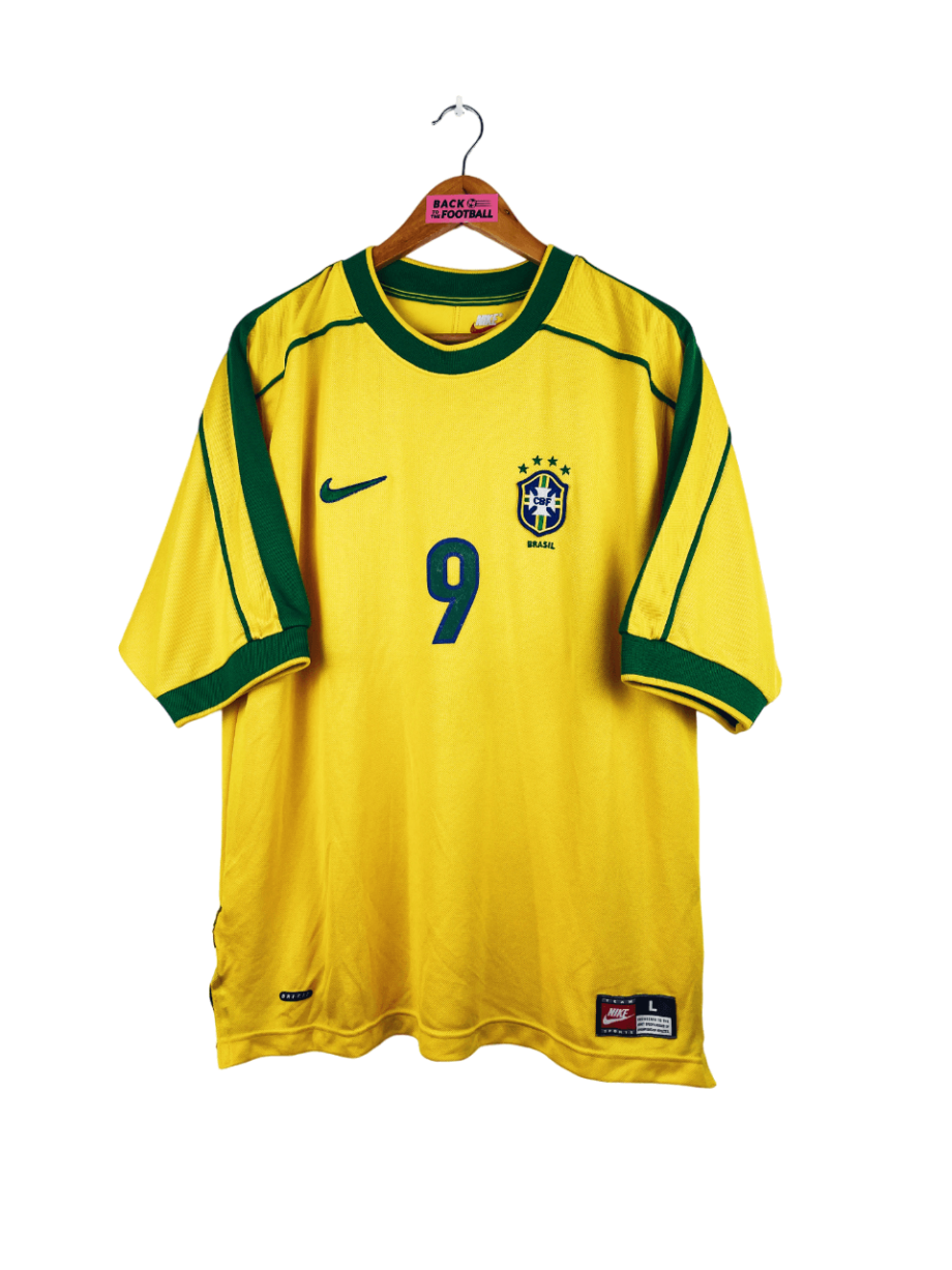 maillot vintage Brésil 1998 floqué Ronaldo #9