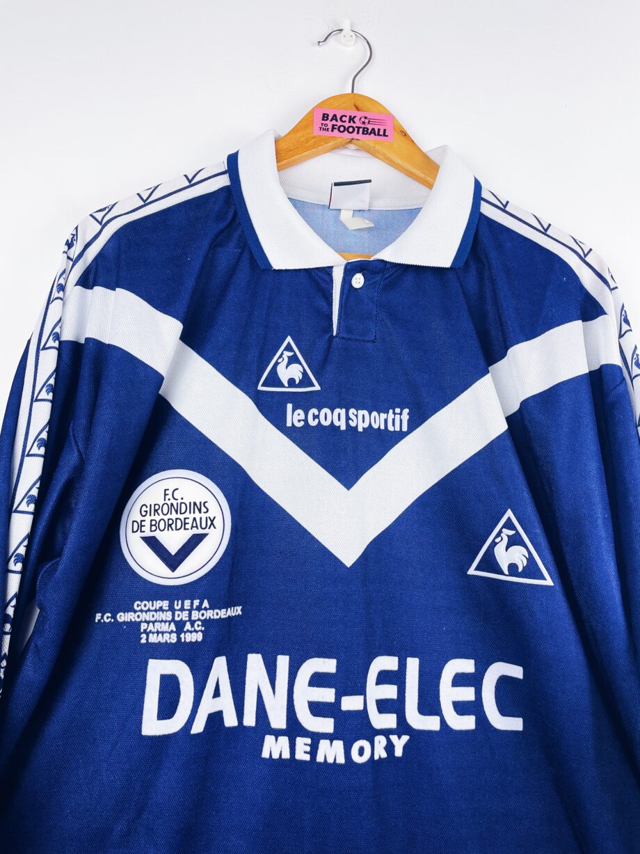 maillot vintage domicile Girondins de Bordeaux 1998/1999 manches longues floqué Benarbia