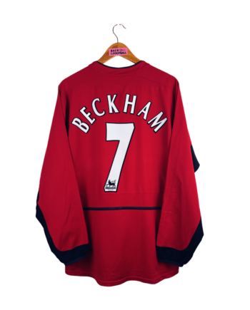 maillot vintage domicile Manchester United 2002/2004 manches longues floqué Beckham #7