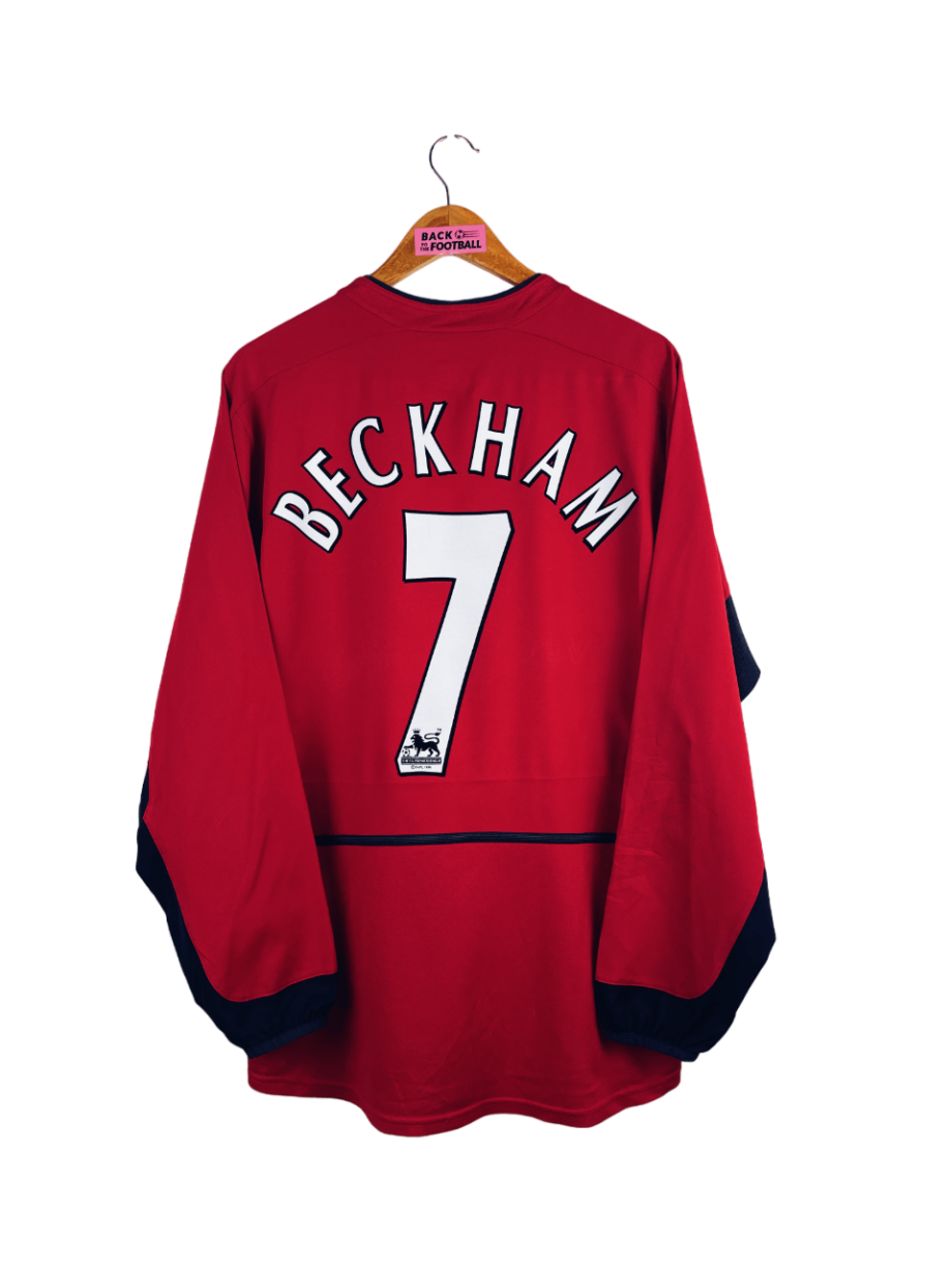 maillot vintage domicile Manchester United 2002/2004 manches longues floqué Beckham #7