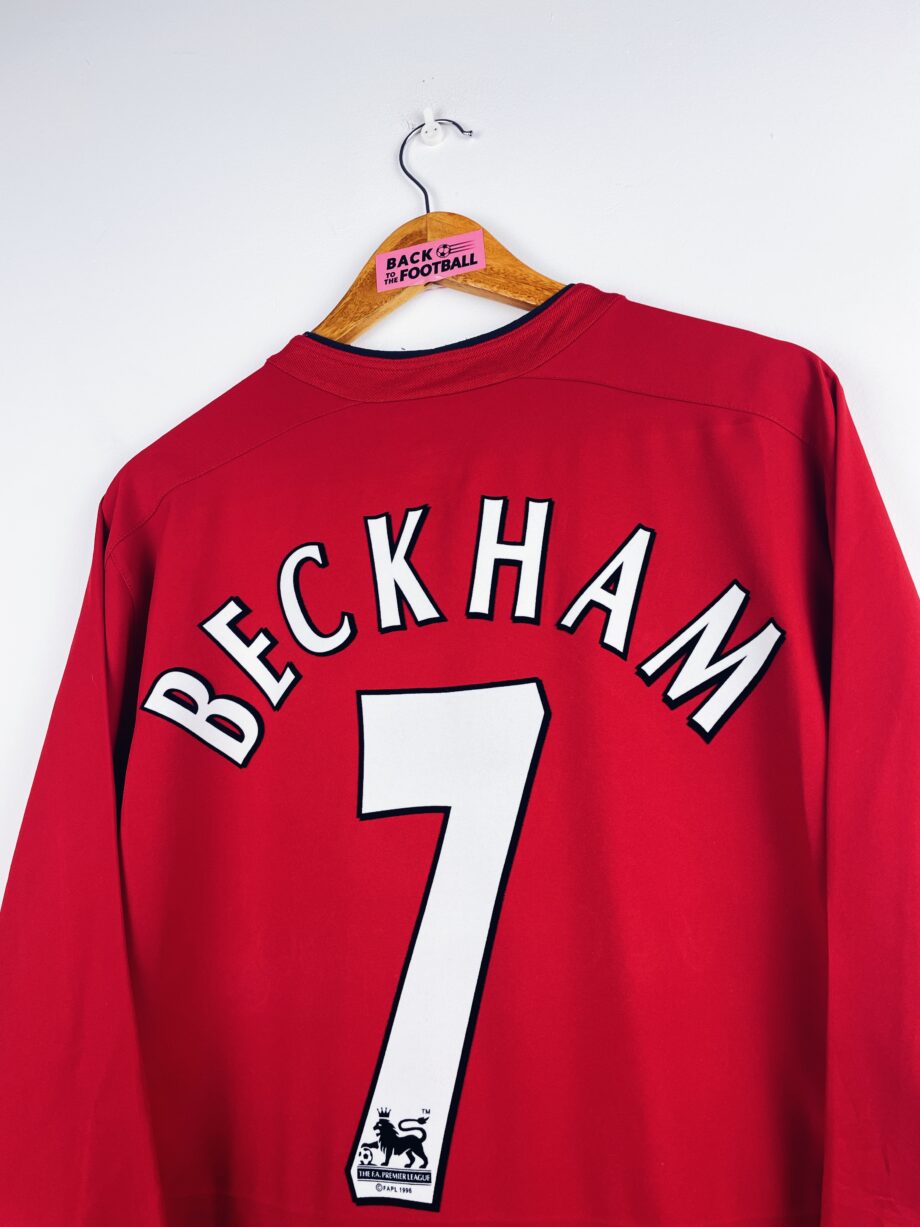 maillot vintage domicile Manchester United 2002/2004 manches longues floqué Beckham #7