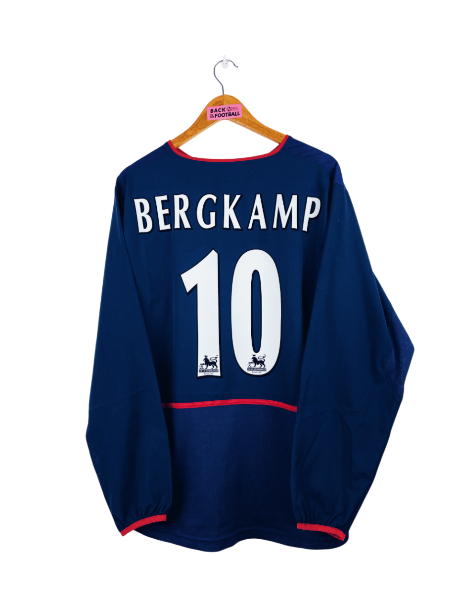 maillot vintage extérieur Arsenal 2002/2003 manches longues floqué Bergkamp #10