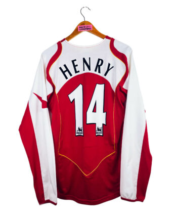 maillot vintage domicile Arsenal 2004/2005 manches longues floqué Henry #14