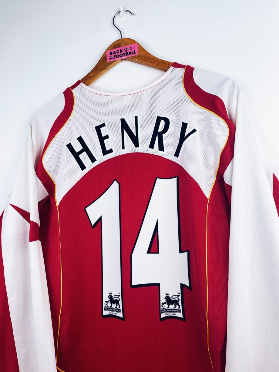 maillot vintage domicile Arsenal 2004/2005 manches longues floqué Henry #14