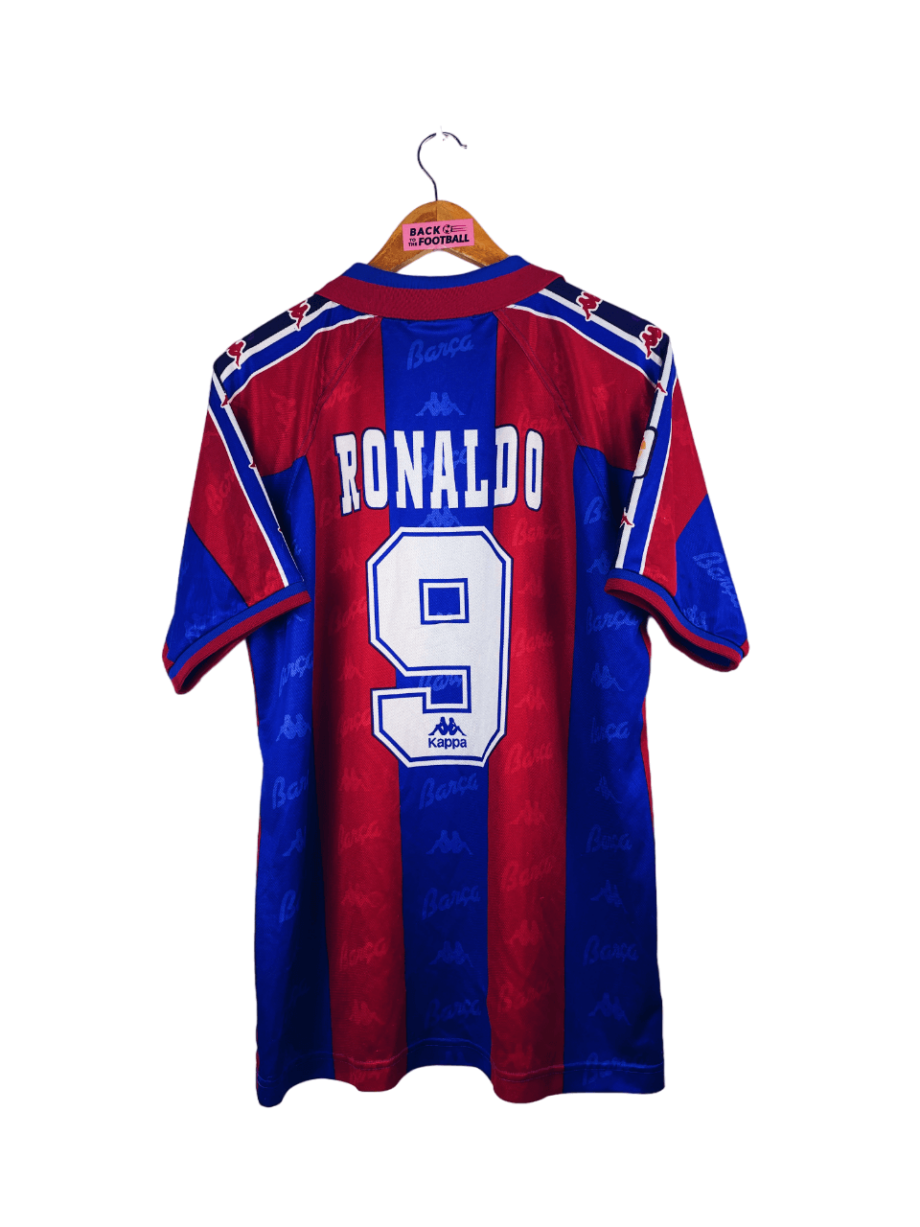 maillot vintage domicile Barcelone 1996/1997 ronaldo #9 player issue (stock pro)