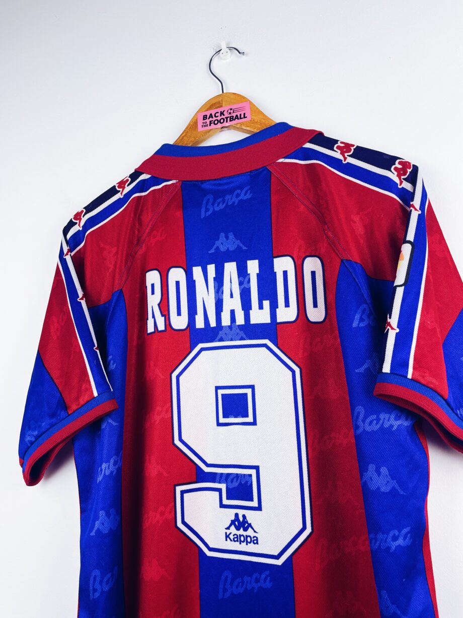 maillot vintage domicile Barcelone 1996/1997 ronaldo #9 player issue (stock pro)